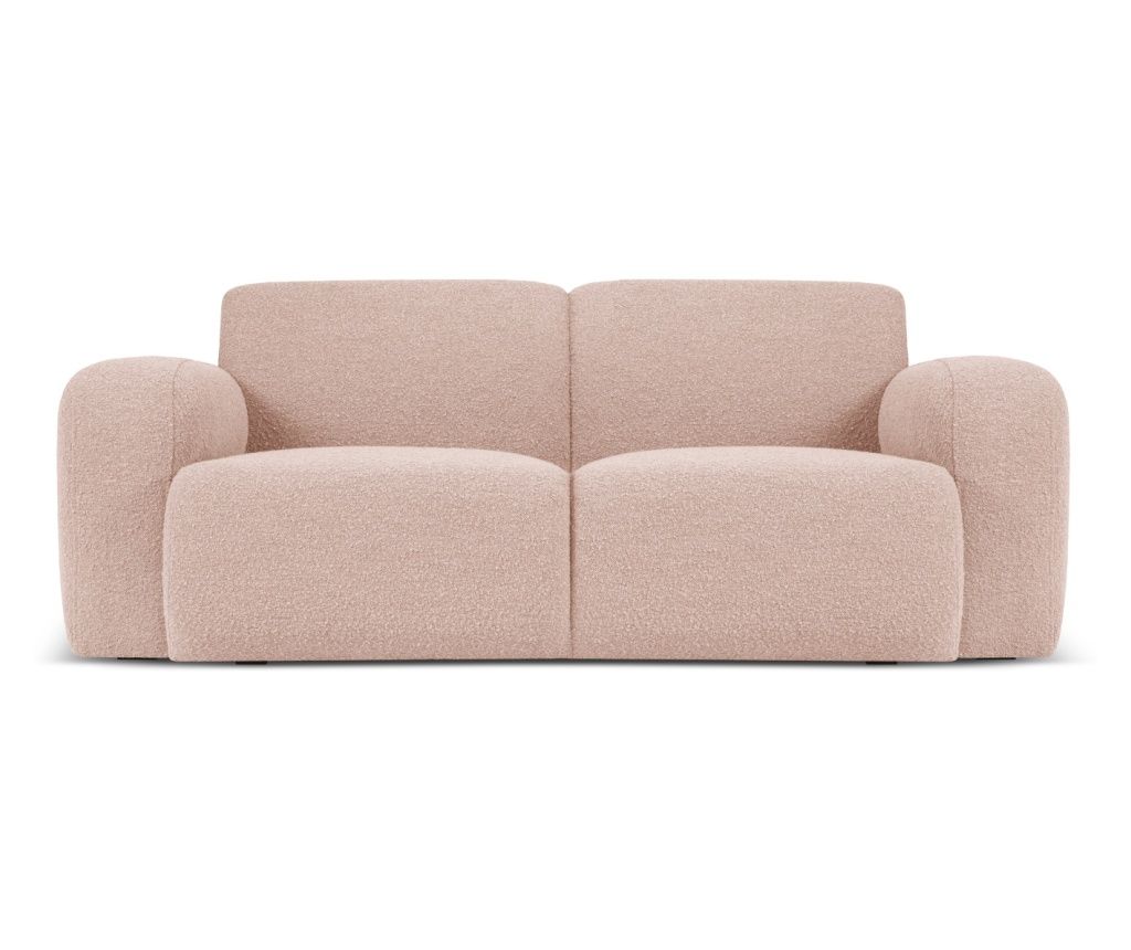 Micadoni Home Molino kétszemélyes kanapé, púder rózsaszín
