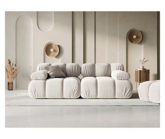 Micadoni Home Bellis kétszemélyes moduláris kanapé, világos bézs