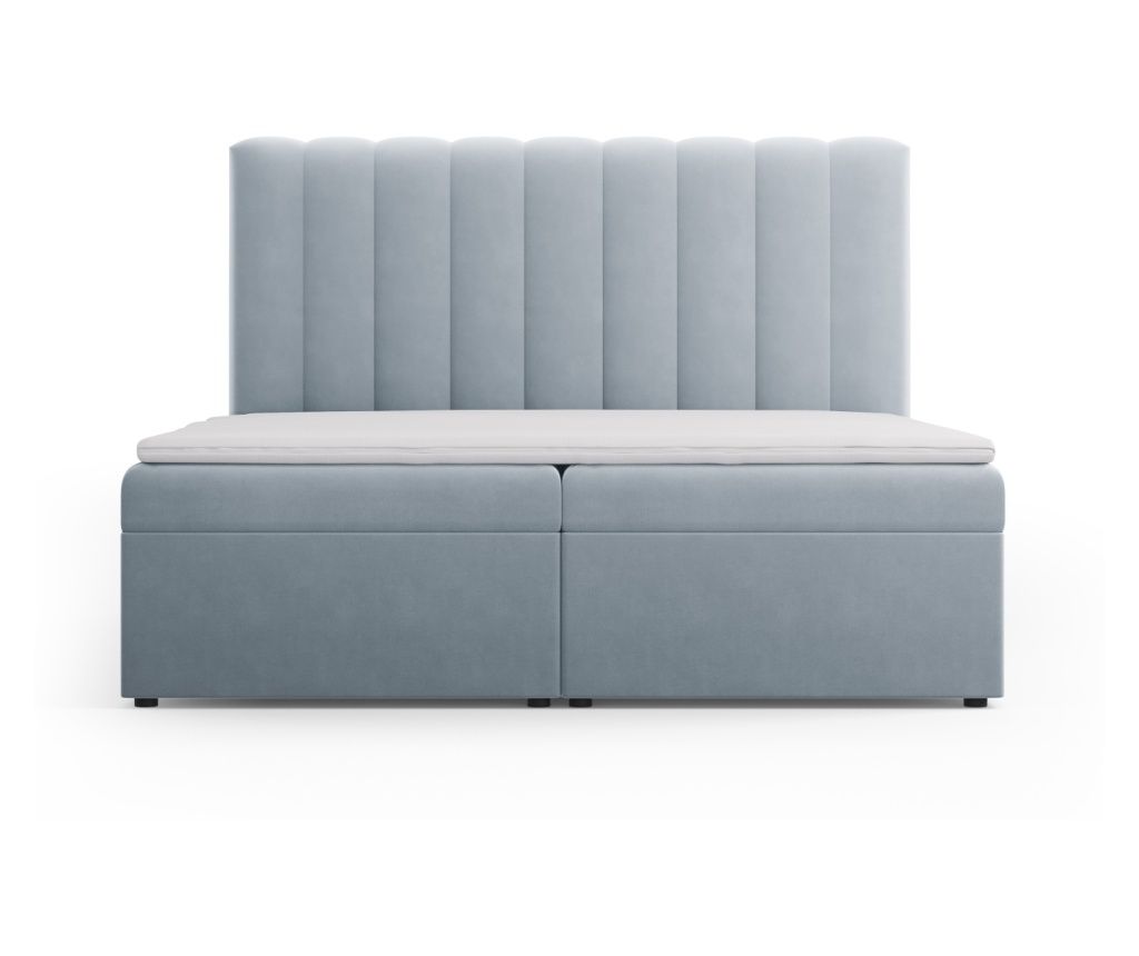 Boxspring Κρεβάτι Micadoni Home 537166, Kelp, Γαλάζιο, Επιφάνεια Ύπνου 180x200 εκ.