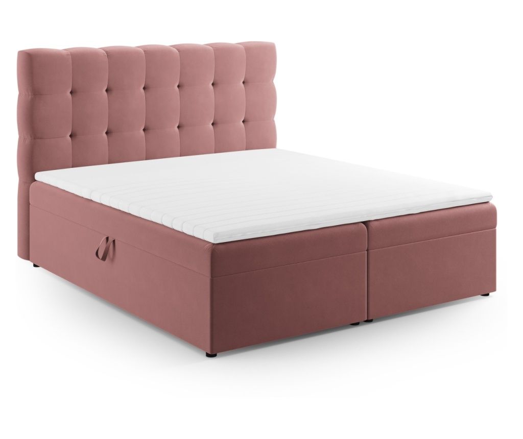 Micadoni Home Mamaia Ροζ Κρεβάτι με Ελατήρια