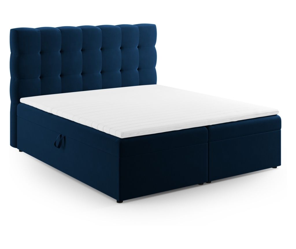 Boxspring κρεβάτι Micadoni Home 537647, Mamaia, Βασιλικό Μπλε, Επιφάνεια ύπνου 160x200 εκ.