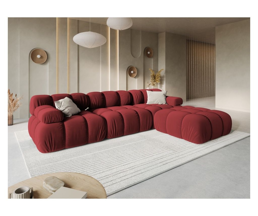 Modularni kauč trosjed Micadoni Home, Bellis, tamno crvena
