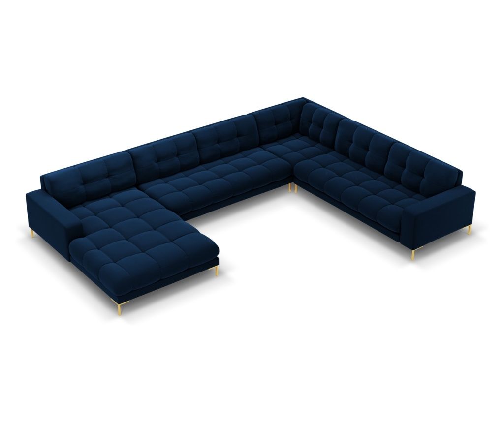 Micadoni Home Mamaia Royal Blue U-oblika kotna sedežna garnitura