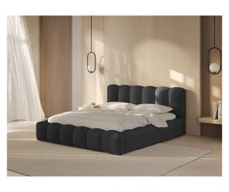 Łóżko Micadoni Home Lupine, antracytowe