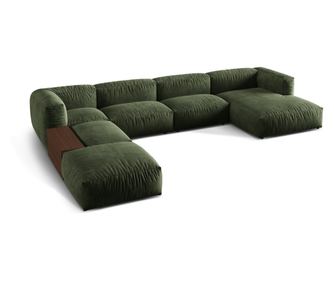 Micadoni Home Martina Модулен U-образен диван, Зелен