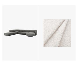 Kutna garnitura u obliku slova U Micadoni Home, Miley, bijela