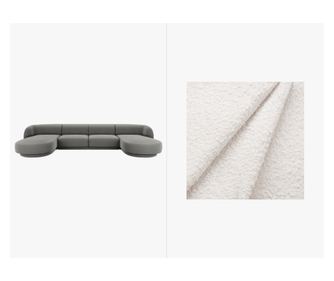 Kutna garnitura u obliku slova U Micadoni Home, Miley, bijela