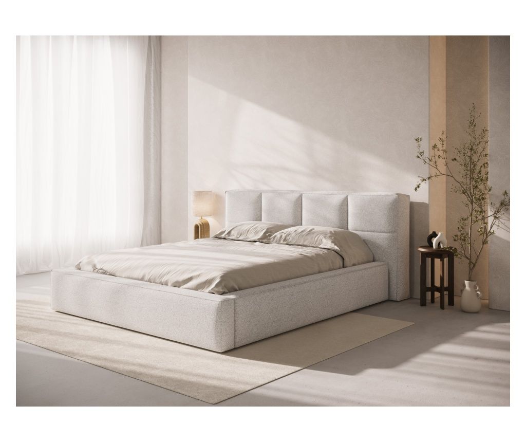 Uzglavlje kreveta Micadoni Home, Darren, svijetlo siva