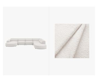 Kutna garnitura u obliku slova U Micadoni Home, Jodie, bijela