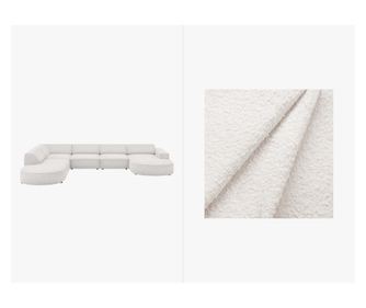 Kutna garnitura u obliku slova U Micadoni Home, Jodie, bijela