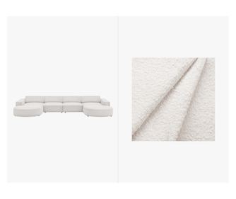 Kutna garnitura u obliku slova U Micadoni Home, Jodie, bijela