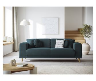 Sofa trzyosobowa Milo Casa Giorgio, niebieska