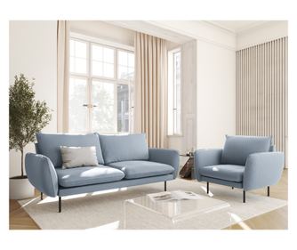 Naslanjač Cosmopolitan Design 620454, Dunaj, svetlo modra, 95x94x97 cm