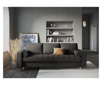 Milo Casa Santo sötétszürke háromszemélyes kanapéágy