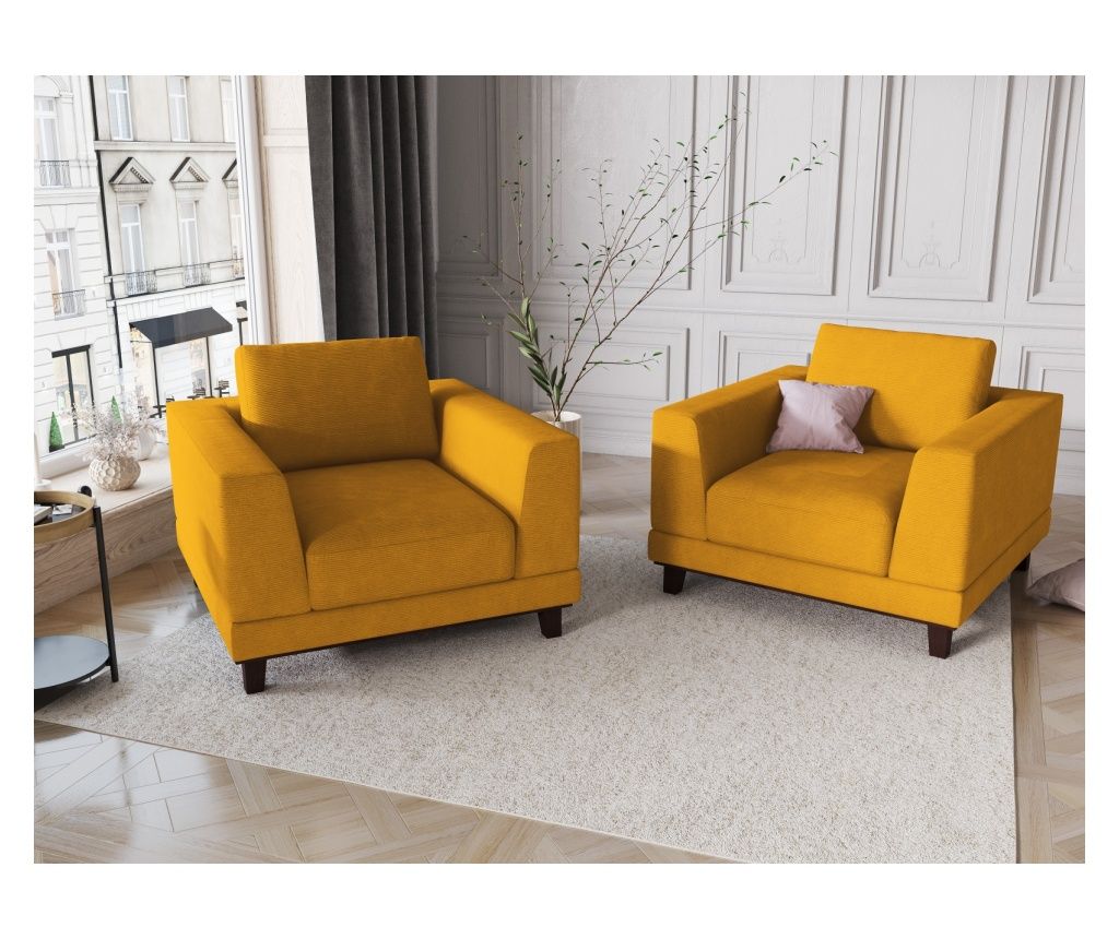 Windsor & Co Leon sárga fotel