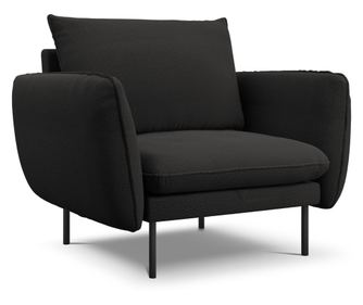 Cosmopolitan Design Fotelj 620454, Dunaj, Črna, 95x94x97 cm