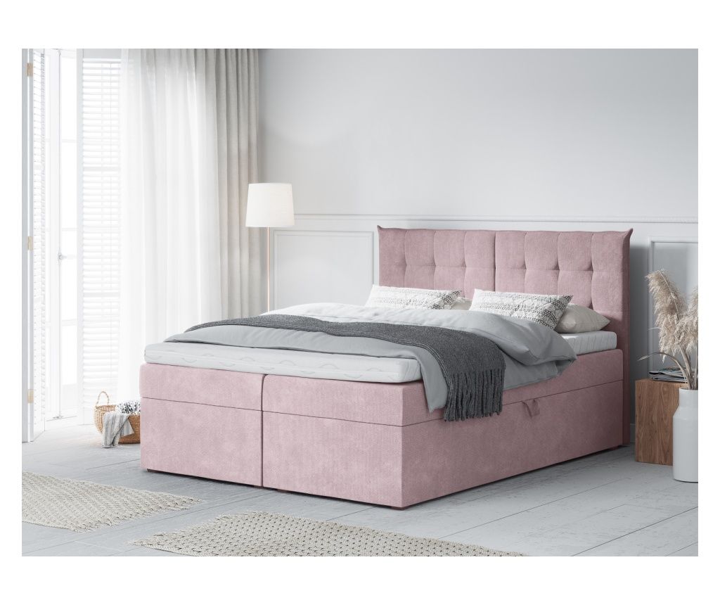 Mazzini Echaveria Ροζ Κρεβάτι με Ελατήρια Box