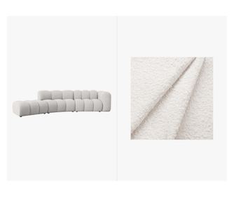 Modularna kutna garnitura Micadoni Home, Lupine, bijela