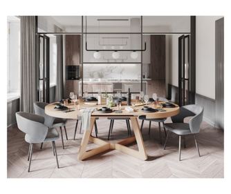 Επεκτεινόμενο Τραπέζι Windsor & Co, Bodil, Φυσική Δρυς, Χρώμα Δρυός