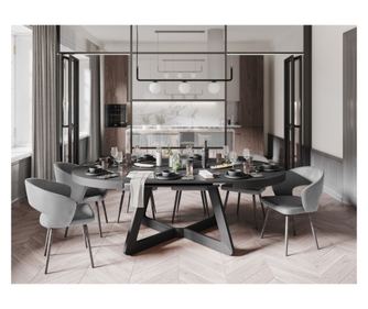 Επεκτεινόμενο Τραπέζι Windsor & Co, Bodil, χρώμα μαύρης δρυός