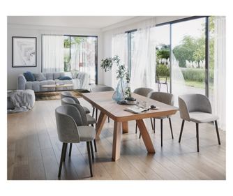 Windsor & Co Επεκτεινόμενο Τραπέζι, Njal, Φυσική Δρυς, Χρώμα Δρυός