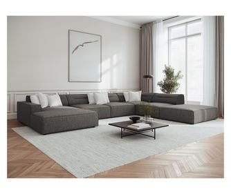 Kotni kavč v obliki črke U Windsor & Co 861313, Lupus, siv, 70x262x364 cm