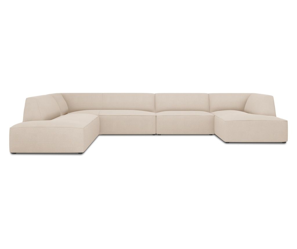 Micadoni Home Panoramic Left Corner Sectional Sofa, Beige 537025