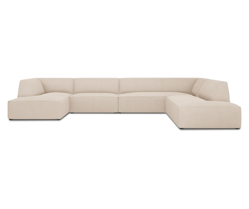 Micadoni Home Ruby U-shaped Sectional Sofa, Beige