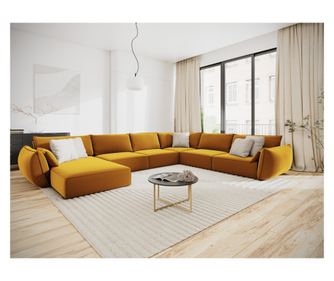 Kutna garnitura u obliku slova U Mazzini, Vanda, žuta