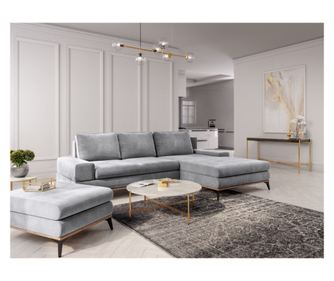 Windsor & Co Sleeper Sectional Sofa, Astre, Világos Szürke