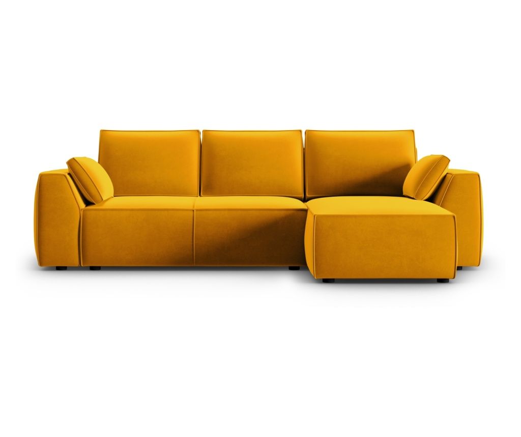 Mazzini Fennel Yellow Sleeper Sectional Sofa