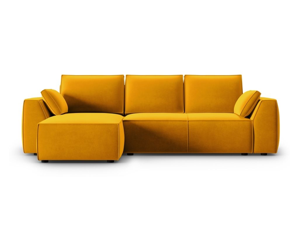 Mazzini Fennel Yellow Sleeper Sectional Sofa