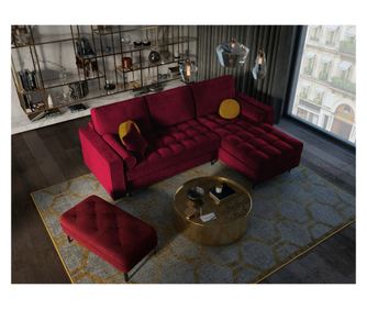 Γωνιακός καναπές-κρεβάτι Milo Casa, Santo, Κόκκινο