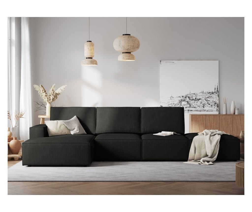 Milo Casa Carlo Corner Sofa, Black