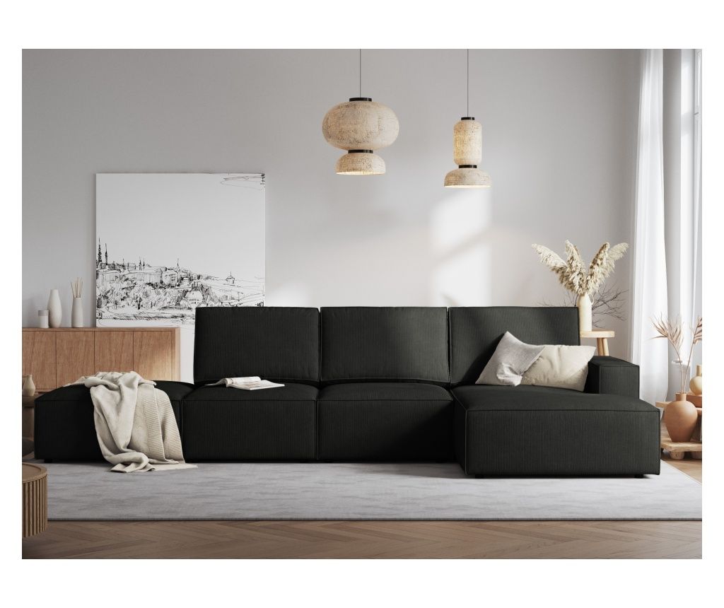 Milo Casa Carlo Corner Sofa, Black
