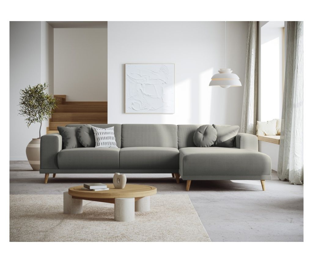 Milo Casa Giorgio világosszürke sarokgarnitúra