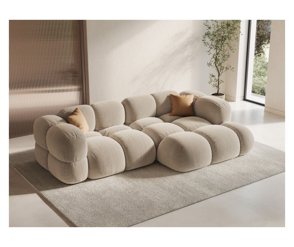 Cosmopolitan Design Loretto világos bézs sarokgarnitúra