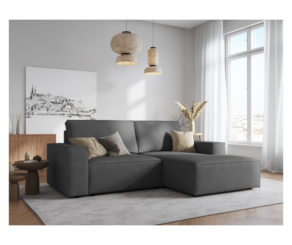 Milo Casa Carlo szürke sarokgarnitúra