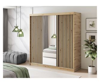 Tolóajtós gardróbszekrény, tölgy színű