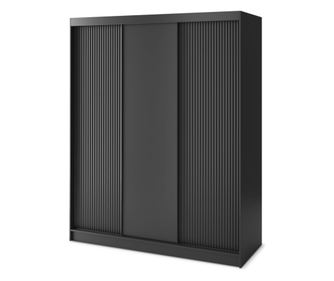 Tolóajtós gardróbszekrény, fekete