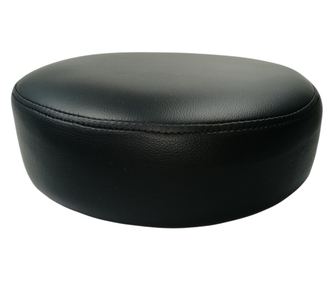 Kulatá stolička s čalouněným sedákem z ekokůže, černá, 22 cm