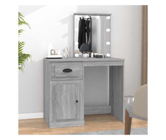 LED Fésülködőasztal, Sonoma tölgy 90x50x132,5 cm Kompozit fa