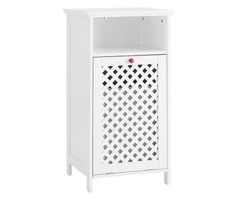 Dulap de baie SoBuy, roșu, MDF E1, coș rufe și raft, capacitate 30 kg