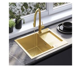 Kuhinjsko Korito Rea Paul Brušeno Zlato - 60X48X19Cm