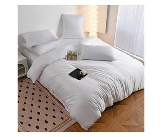 Set lenjerie de pat dublu, 6 piese, satin, 240 x 245 cm, uni, Casa de Vis Online, P-02R
