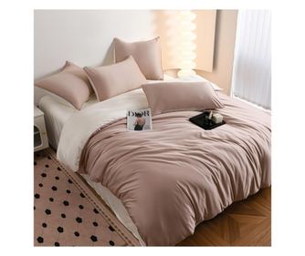 Set lenjerie de pat dublu, 6 piese, satin, 240 x 245 cm, uni, Casa de Vis Online, P-12R