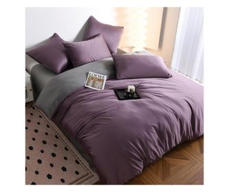 Set lenjerie de pat dublu, 6 piese, satin, 240 x 245 cm, uni, Casa de Vis Online, P-13R