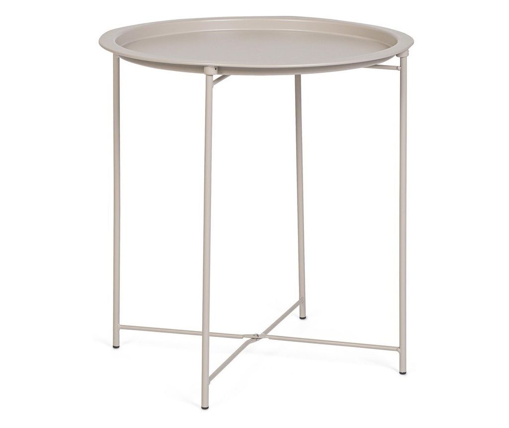 Hilmar Μπεζ Ατσάλινο Βοηθητικό Τραπέζι Ø47x51h