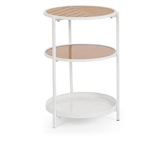 Haldor White Steel & Natural MDF Table Ø40x60.5h