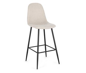 Komplet 4 barskih stolov Irelia črne in bež barve 44x53x112v